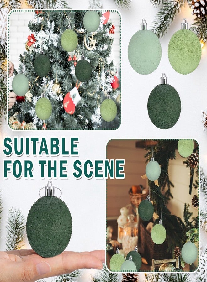 Lunmon 24 Pcs Vintage Neutral Lime Green Moss Christmas Tree Ornaments 2.36 Inch Matte Christmas Ball Ornaments Plastic Xmas Ball Decor Rustic Xmas Tree Hanging Decor for Holiday Supplies - Image 5